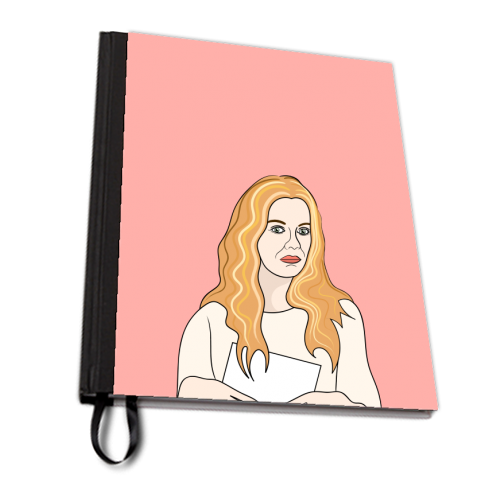 Alexis Rose (Schitt's Creek) Portrait (coral version) - personalised A4, A5, A6 notebook by Adam Regester