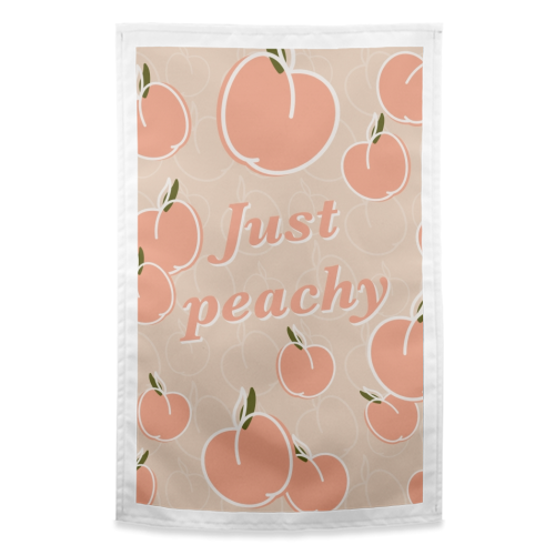 Just peachy print - funny tea towel by The Girl Next Draw