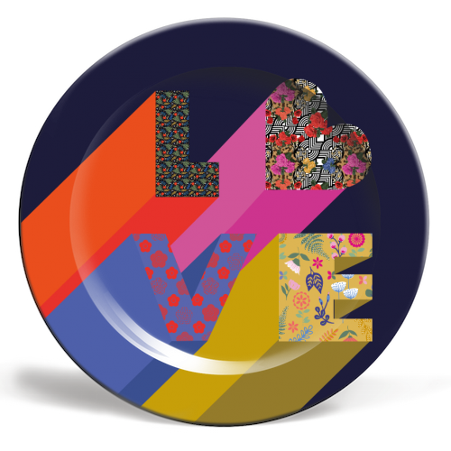 Love - ceramic dinner plate by Luxe and Loco
