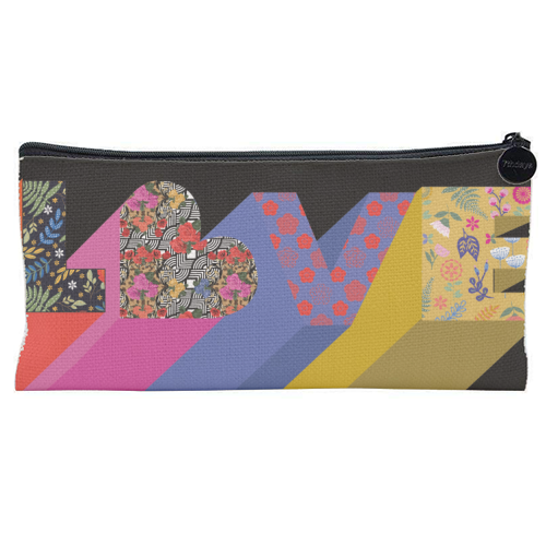 Love - flat pencil case by Luxe and Loco