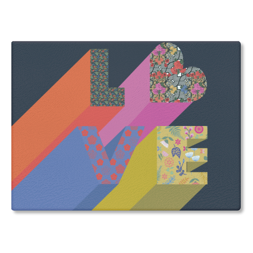 Love - glass chopping board by Luxe and Loco