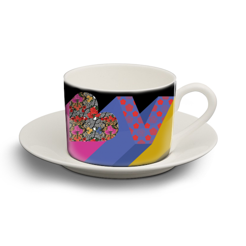 Love - personalised cup and saucer by Luxe and Loco