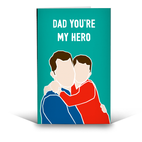 Dad You're My Hero - funny greeting card by Adam Regester