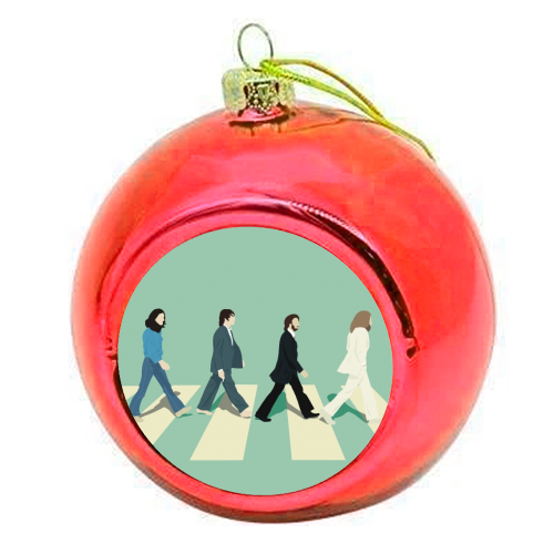 Abbey Road - The Beatles - colourful christmas bauble by Cheryl Boland