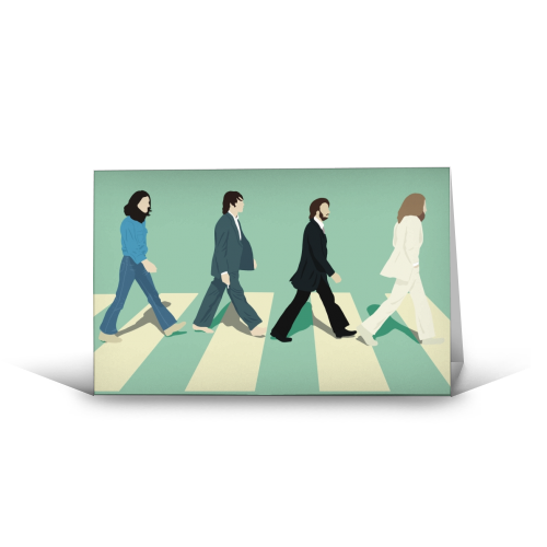 Abbey Road - The Beatles - funny greeting card by Cheryl Boland