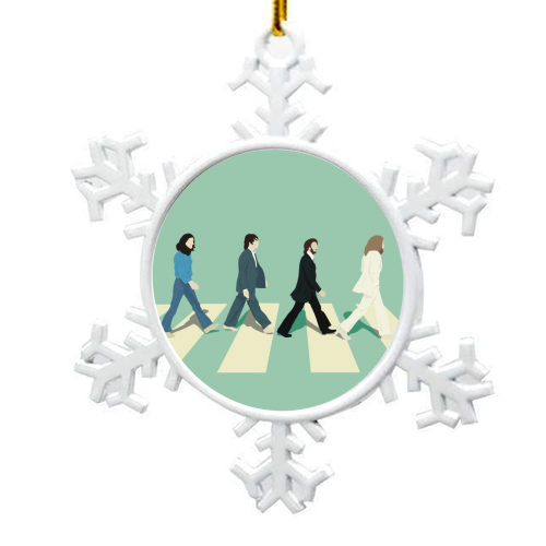 Abbey Road - The Beatles - snowflake decoration by Cheryl Boland