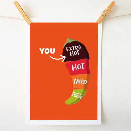 Extra Hot - A1 - A4 art print by Pink and Pip