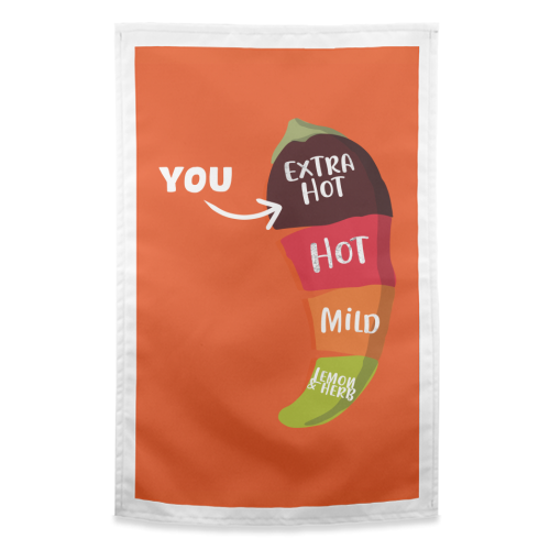 Extra Hot - funny tea towel by Pink and Pip