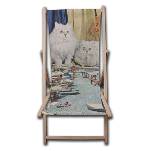 Cats beach - canvas deck chair by Maya Land