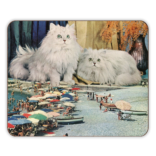 Cats beach - designer placemat by Maya Land