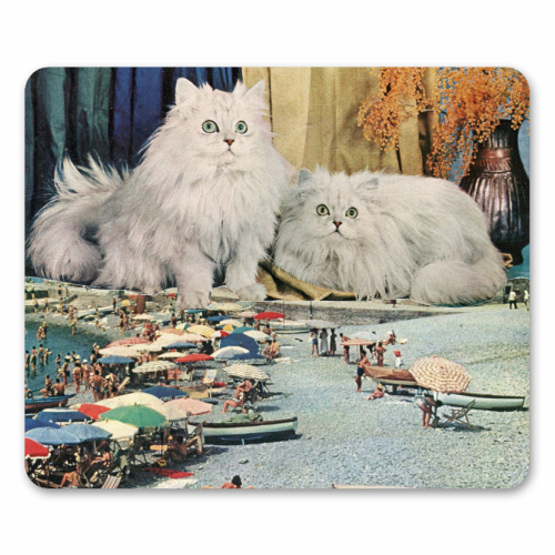 Cats beach - funny mouse mat by Maya Land