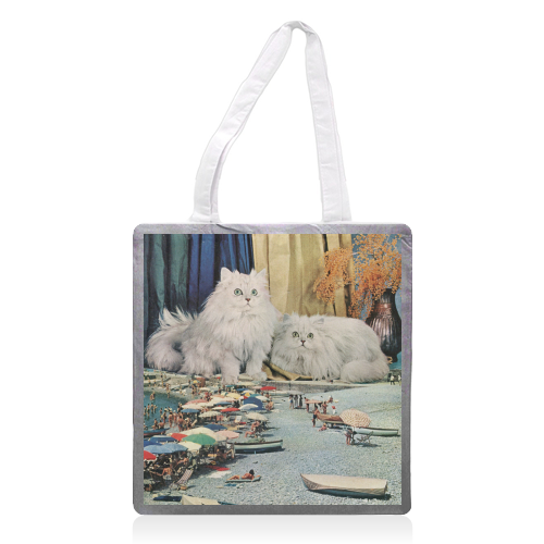 Cats beach - printed tote bag by Maya Land