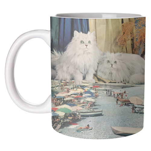 Cats beach - unique mug by Maya Land