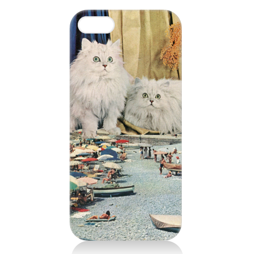 Cats beach - unique phone case by Maya Land