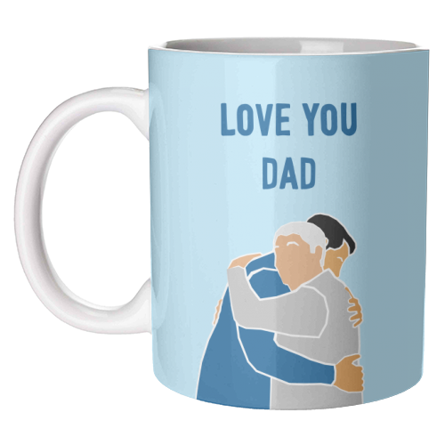 Love You Dad (pale blue) - unique mug by Adam Regester