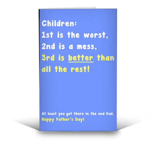 1st is the Worst - Father's Day - funny greeting card by Card and Cake