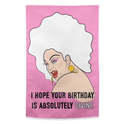 Have A Divine Birthday - funny tea towel by Adam Regester