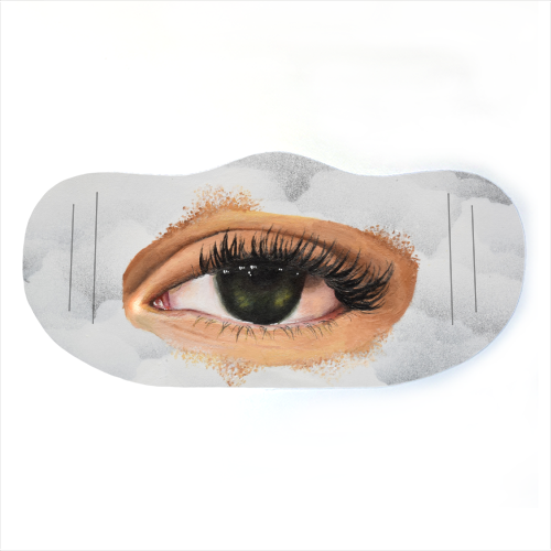 Eye in the sky, surrealism art - face cover mask by Amina Pagliari