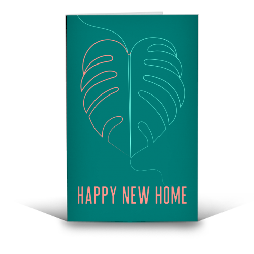 Happy New Home (teal) - funny greeting card by Adam Regester