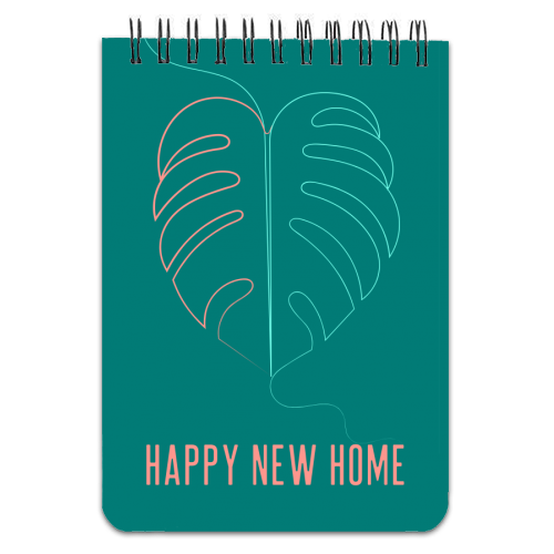 Happy New Home (teal) - personalised A4, A5, A6 notebook by Adam Regester