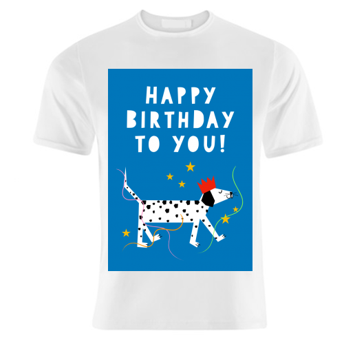 Spotty Dog Birthday Greeting - unique t shirt by Adam Regester