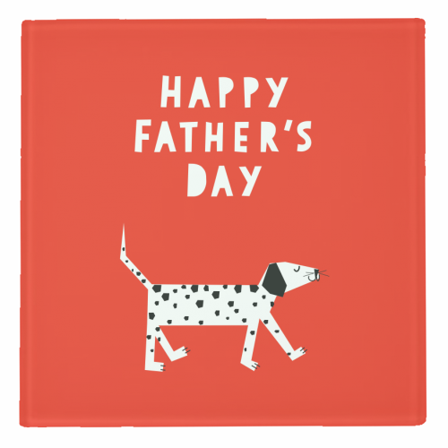 Spotty Dog Father's Day Greeting - personalised beer coaster by Adam Regester