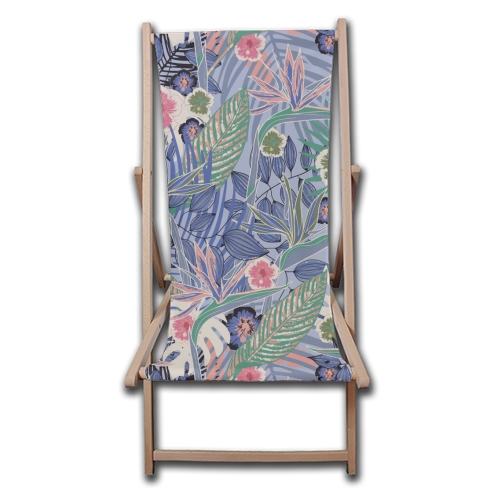 Tropicana paradise - canvas deck chair by Louise Bell