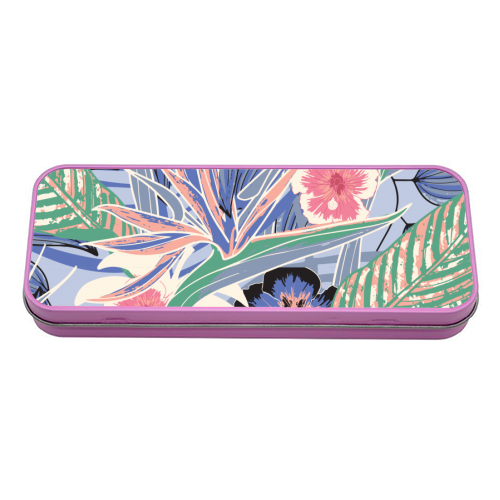 Tropicana paradise - tin pencil case by Louise Bell