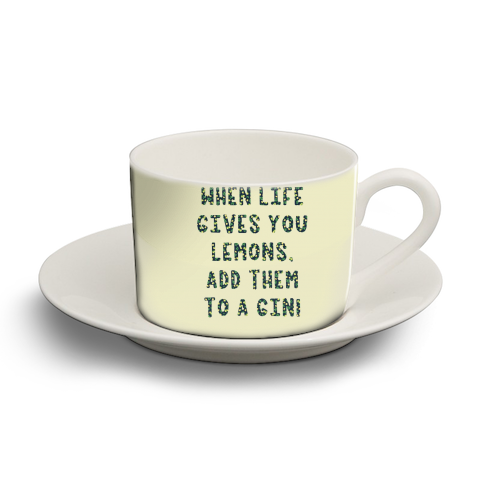 When life gives you lemons.... - personalised cup and saucer by Cheryl Boland