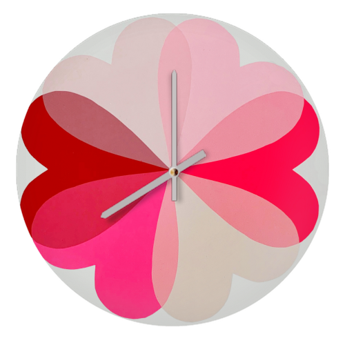 Hearts and Flowers - quirky wall clock by Hannah Carvell