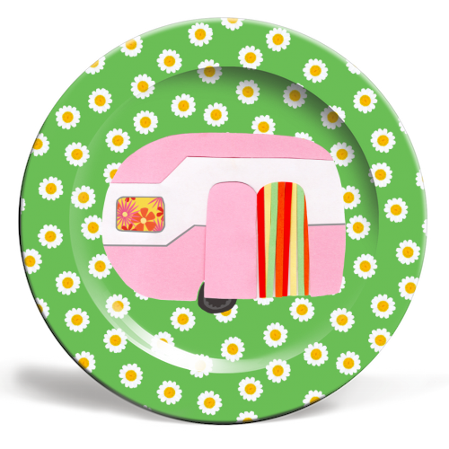 Caravan Holiday - ceramic dinner plate by Chimps Tea Party