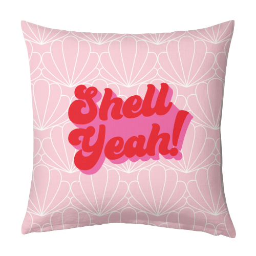 Shell yeah typography shell print - designed cushion by Emily @KindofSimpleDesigns