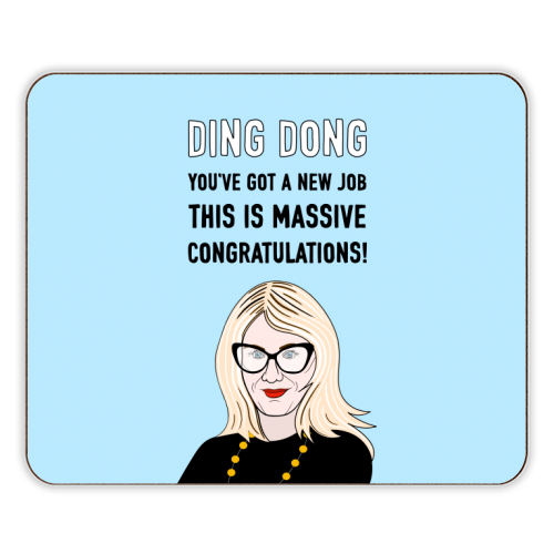 Ding Dong New Job Congratulations - designer placemat by Adam Regester