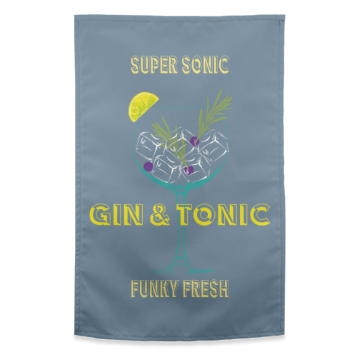 Super Sonic Gin & Tonic - funny tea towel by Luxe and Loco