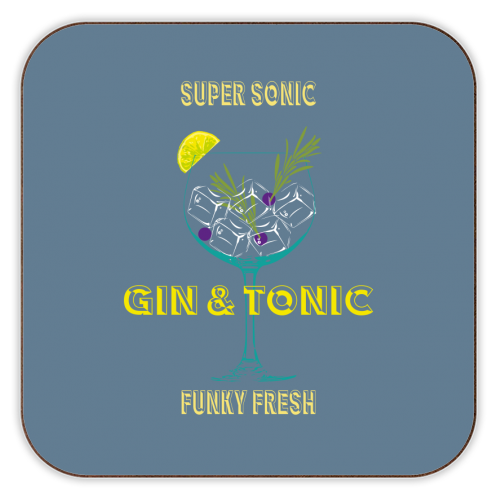 Super Sonic Gin & Tonic - personalised beer coaster by Luxe and Loco