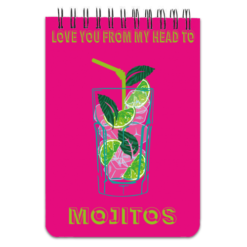 Love You From My Head To Mojito - personalised A4, A5, A6 notebook by Luxe and Loco
