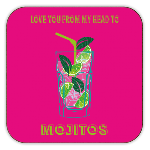 Love You From My Head To Mojito - personalised beer coaster by Luxe and Loco