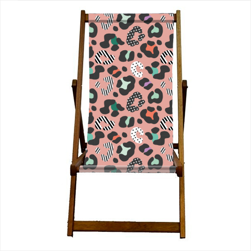 Playful Leopard - canvas deck chair by Luxe and Loco