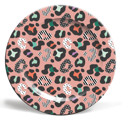 Playful Leopard - ceramic dinner plate by Luxe and Loco