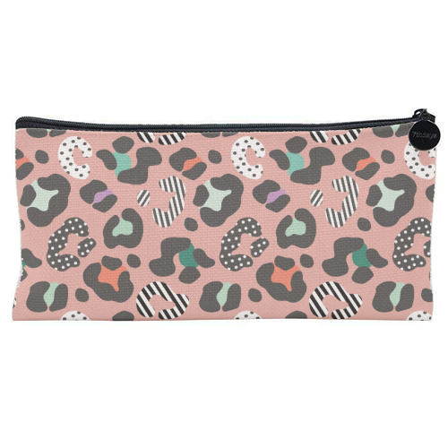 Playful Leopard - flat pencil case by Luxe and Loco
