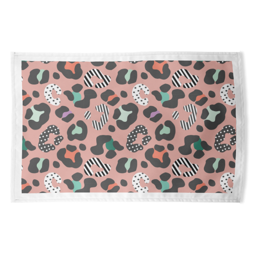 Playful Leopard - funny tea towel by Luxe and Loco