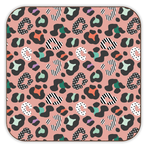 Playful Leopard - personalised beer coaster by Luxe and Loco