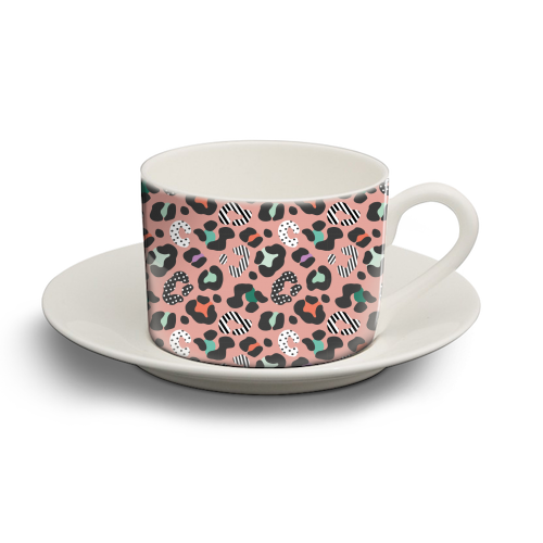 Playful Leopard - personalised cup and saucer by Luxe and Loco