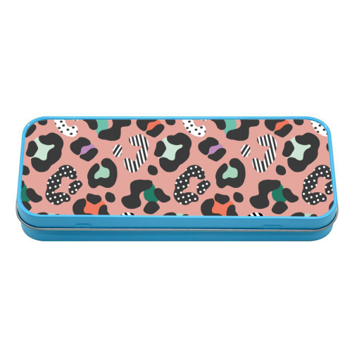 Playful Leopard - tin pencil case by Luxe and Loco