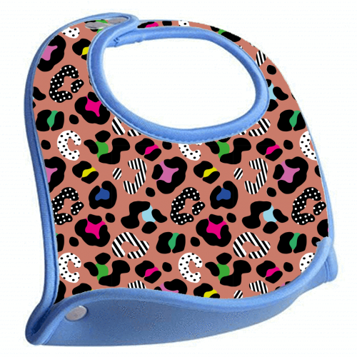 Playful Leopard wild - baby feeding bib by Luxe and Loco