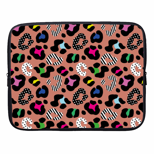 Playful Leopard wild - designer laptop sleeve by Luxe and Loco