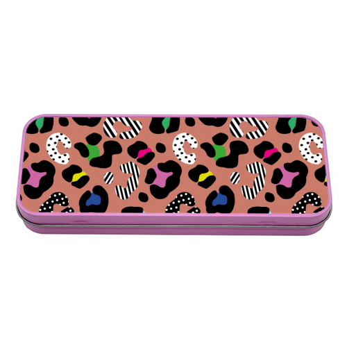 Playful Leopard wild - tin pencil case by Luxe and Loco