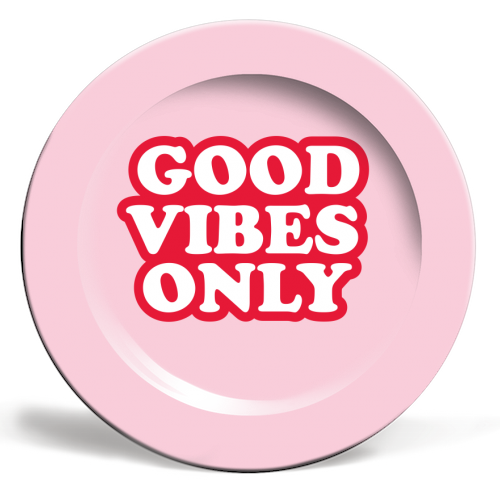 GOOD VIBES ONLY - ceramic dinner plate by The Boy and the Bear