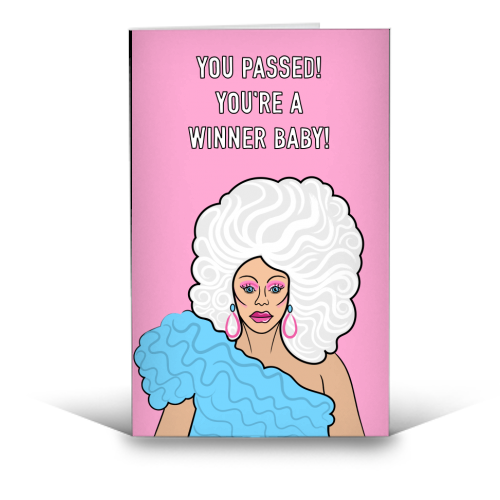 You Passed! You're A Winner Baby! - funny greeting card by Adam Regester