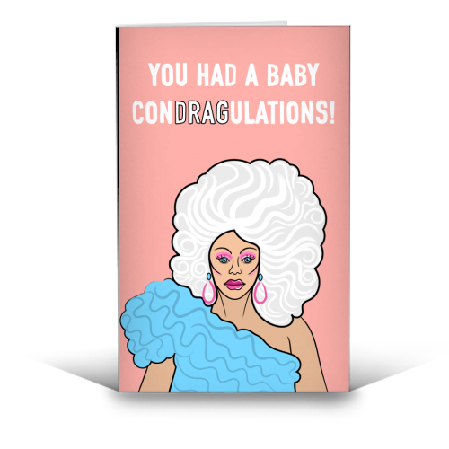 New Baby ConDRAGulations - funny greeting card by Adam Regester